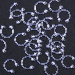 5pcs Clear Acrylic Nose Ring Hoop 16G Body Jewelry