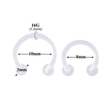 5pcs Clear Acrylic Nose Ring Hoop 16G Body Jewelry
