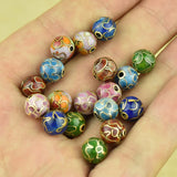 5pcs Cloisonne Enamel Filigree 8mm Beads for DIY Jewelry