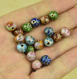 5pcs Cloisonne Enamel Filigree 8mm Beads for DIY Jewelry