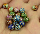 5pcs Cloisonne Enamel Filigree 8mm Beads for DIY Jewelry