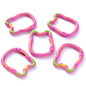 5pcs Cat Shape Key Ring Lobster Clasp for DIY Jewelry Bag Hook