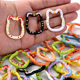 5pcs Cat Shape Key Ring Lobster Clasp for DIY Jewelry Bag Hook
