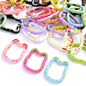 5pcs Cat Shape Key Ring Lobster Clasp for DIY Jewelry Bag Hook