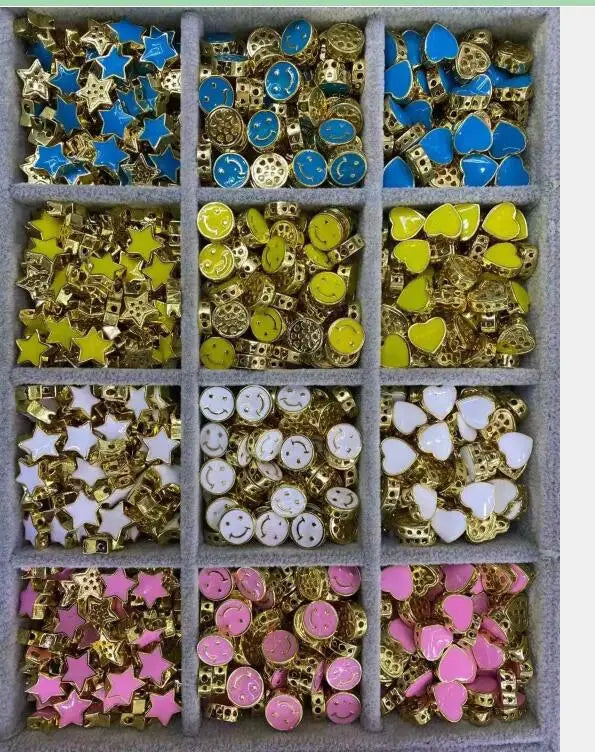 5pcs Copper Enamel Charms for Bracelets Jewelry Making