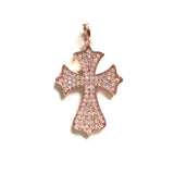 Cross Charm Pendant for Bracelet Necklace with Zirconia Bling