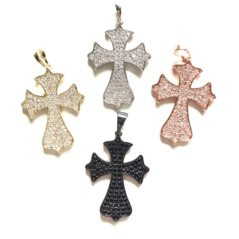 Cross Charm Pendant for Bracelet Necklace with Zirconia Bling