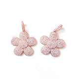 CZ Big Flower Charm Pendant for DIY Jewelry Making