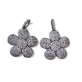 CZ Big Flower Charm Pendant for DIY Jewelry Making