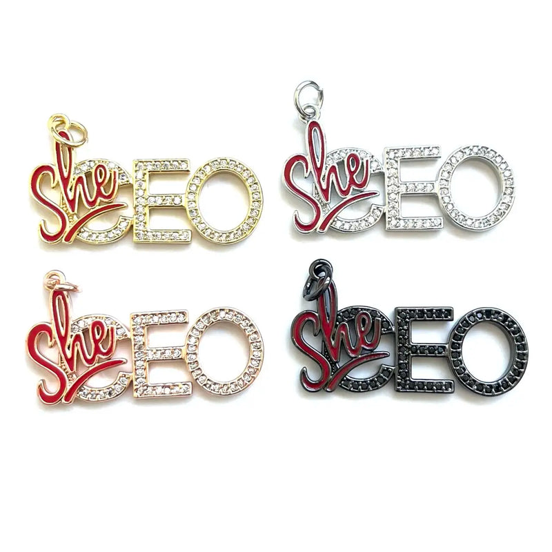 She CEO Cubic Zirconia Bracelet Pendant Charms Queen Jewelry Making Accessory