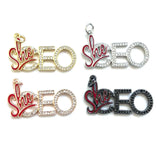She CEO Cubic Zirconia Bracelet Pendant Charms Queen Jewelry Making Accessory