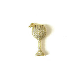 CZ Paved Cup Pendant Bracelet Charms for Jewelry Making