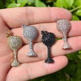 CZ Paved Cup Pendant Bracelet Charms for Jewelry Making
