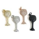 CZ Paved Cup Pendant Bracelet Charms for Jewelry Making