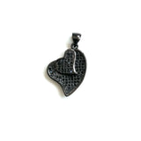 Heart Charms Pendant, Cubic Zirconia Paved, Jewelry Accessories