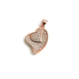 Heart Charms Pendant, Cubic Zirconia Paved, Jewelry Accessories