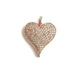 Heart Charm Pendant Cubic Zirconia Plated for Jewelry Bracelets Necklaces