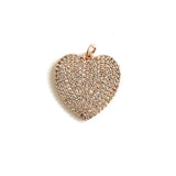 5pcs CZ Paved Heart Charms Plated Pendant for DIY Jewelry
