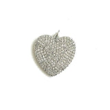 5pcs CZ Paved Heart Charms Plated Pendant for DIY Jewelry