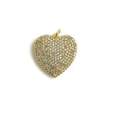 5pcs CZ Paved Heart Charms Plated Pendant for DIY Jewelry