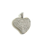 5pcs CZ Heart Charms Plated Pendant Jewelry for Bracelets Necklace