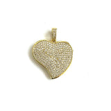 5pcs CZ Heart Charms Plated Pendant Jewelry for Bracelets Necklace