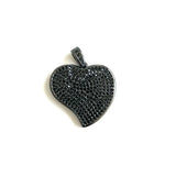 5pcs CZ Heart Charms Plated Pendant Jewelry for Bracelets Necklace