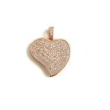 5pcs CZ Heart Charms Plated Pendant Jewelry for Bracelets Necklace