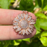 5pcs CZ Paved Sunflower Charms for Jewelry Making