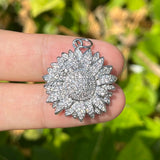 5pcs CZ Paved Sunflower Charms for Jewelry Making