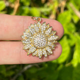 5pcs CZ Paved Sunflower Charms for Jewelry Making