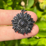 5pcs CZ Paved Sunflower Charms for Jewelry Making