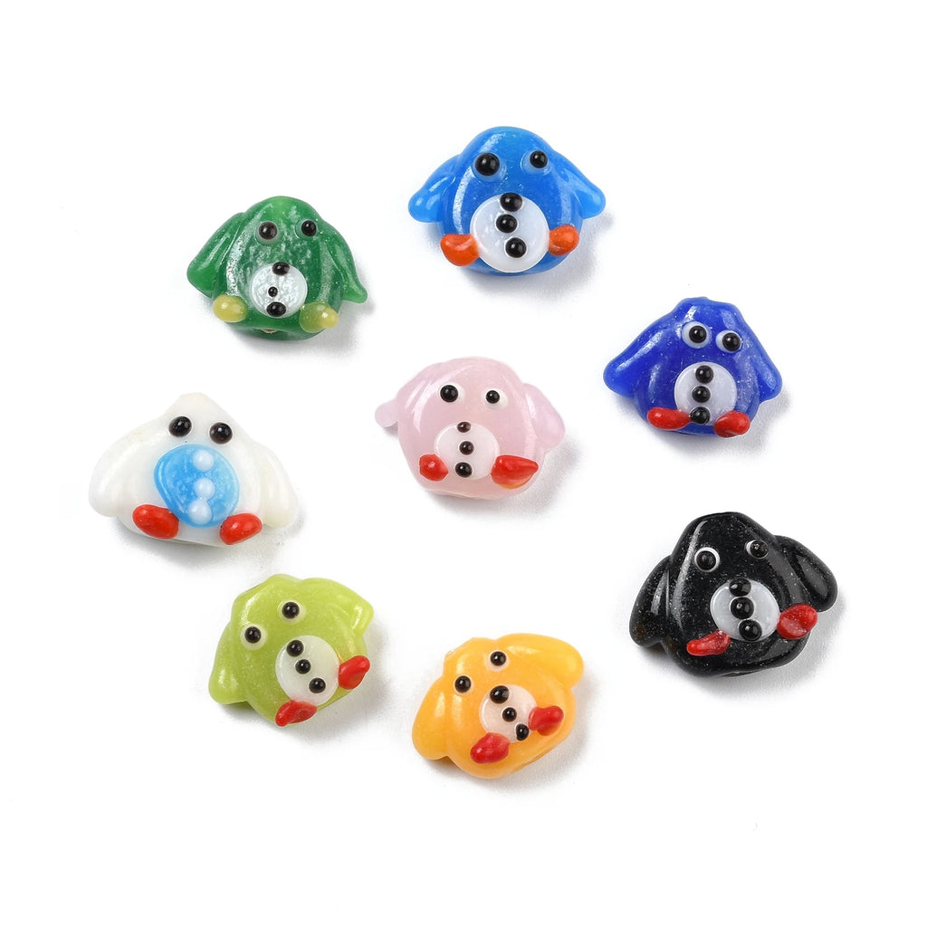 5pcs Cute Lampwork Glass Beads DIY Bracelets Elephant Tiger Panda Bear