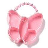 5pcs Butterfly Plastic Boxes 5 Grids Jewelry Storage Carrying Case