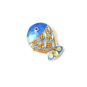 5pcs Cloisonne 4 Hole Fish Beads Enamel DIY Jewelry Making