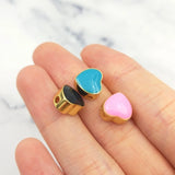 Colorful Heart Shape Copper Beads Jewelry Making DIY Supplies