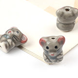5pcs Hand-painted Animal 12 Chinese Zodiac Ceramic Beads DIY Loose Beads