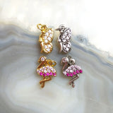 5pcs Silver Plated Golden Flamingo Butterfly Pendant Copper Small CZ Necklace