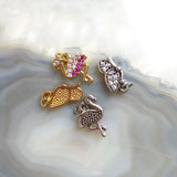 5pcs Silver Plated Golden Flamingo Butterfly Pendant Copper Small CZ Necklace