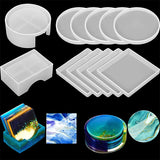 5pcs Square Coaster Storage Box Silicone Mold