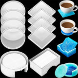 5pcs Square Coaster Storage Box Silicone Mold