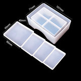 5pcs Square Coaster Storage Box Silicone Mold