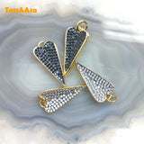5pcs Love Heart Shape Micro Pave CZ Charms Necklace Jewelry