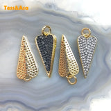 5pcs Love Heart Shape Micro Pave CZ Charms Necklace Jewelry