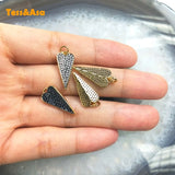 5pcs Love Heart Shape Micro Pave CZ Charms Necklace Jewelry