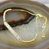 Delicate CZ Bracelet with Adjustable Chain