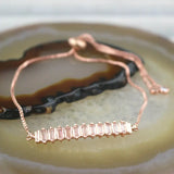 Delicate CZ Bracelet with Adjustable Chain