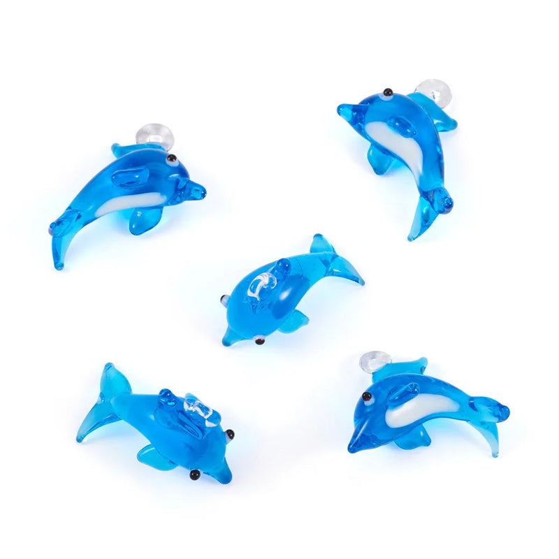 5pcs Dolphin Lampwork Pendants for Jewelry Making DIY