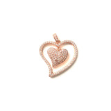 5pcs CZ Heart Pendants Gold-Plated Charm for Jewelry Making