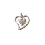 5pcs CZ Heart Pendants Gold-Plated Charm for Jewelry Making